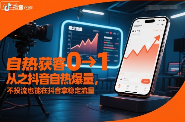 自热获客从0到1之抖音自热爆量，不投流也能在抖音拿稳定流量-聚林创库