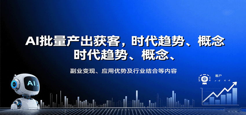AI批量产出获客，时代趋势、概念、副业变现、应用优势及行业结合等内容-聚林创库