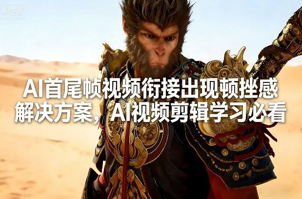 AI首尾帧视频衔接出现顿挫感解决方案，AI视频剪辑学习必看-聚林创库