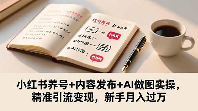 小红书图文精准引流实战教学：养号+内容发布+AI做图实操，从0到1实现高效引流与变现-聚林创库