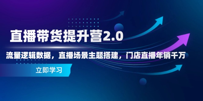 直播带货提升营2.0：流量逻辑数据，直播场景主题搭建，门店直播年销千万-聚林创库