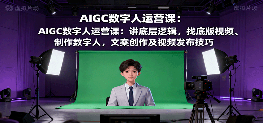 AIGC数字人运营课:讲底层逻辑,找底版视频、制作数字人,文案创作及视频发布技巧-聚林创库