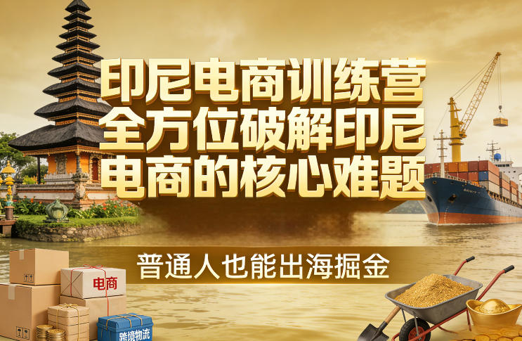 印尼电商训练营，全方位破解印尼电商的核心难题，普通人也能出海掘金-聚林创库