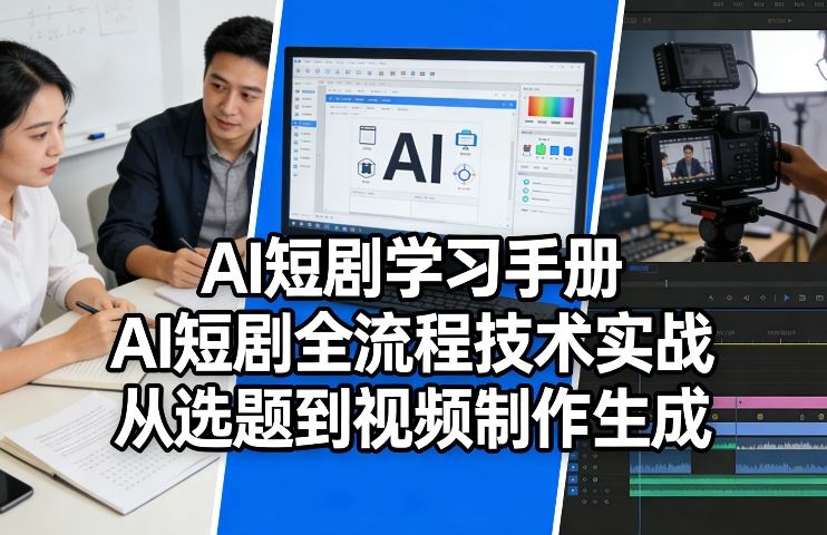 AI短剧学习手册，AI短剧全流程技术实战，从选题到视频制作生成-聚林创库